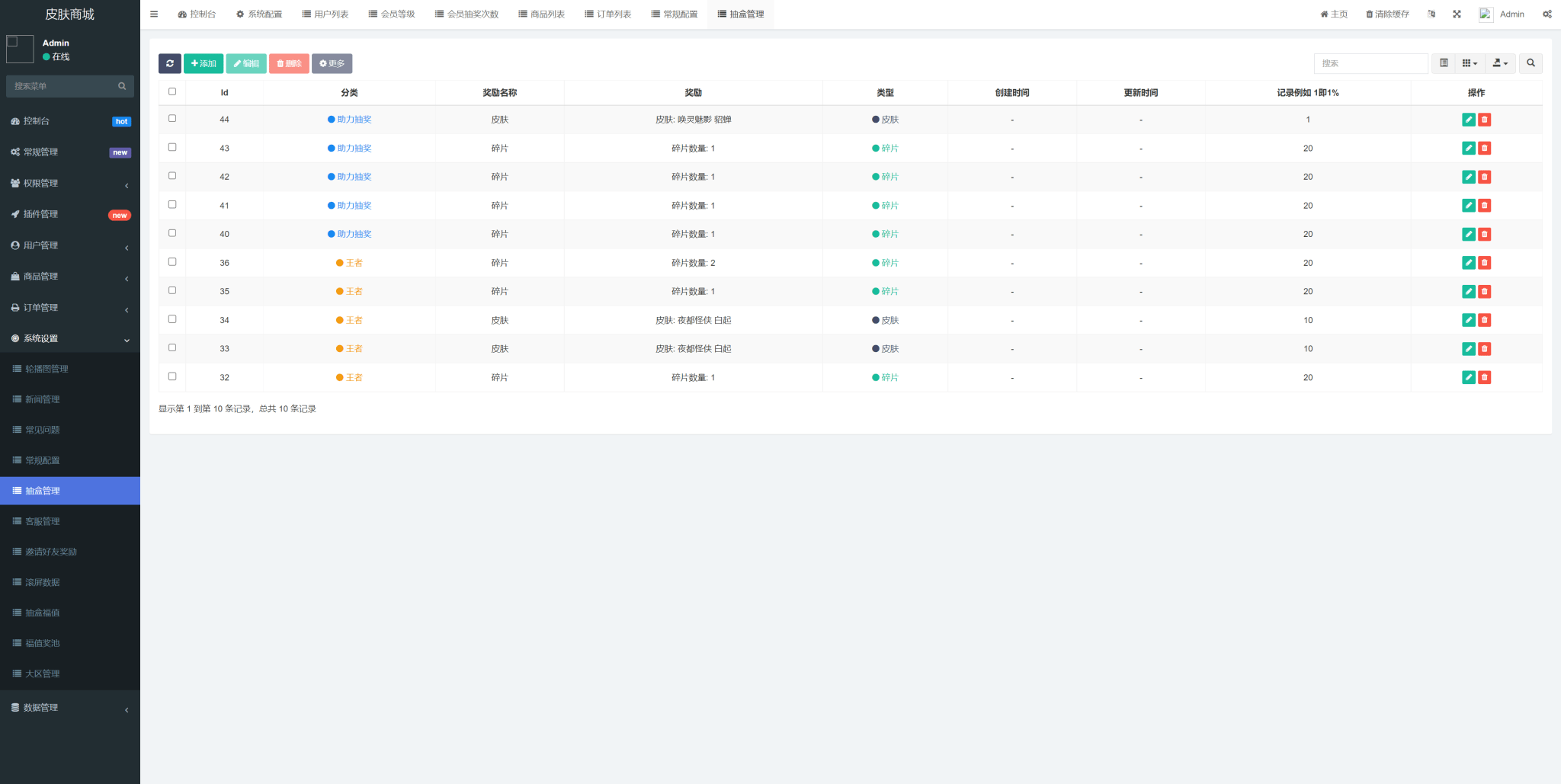 图片[4]-王者荣耀皮肤大全抽奖系统/游戏皮肤盲盒抽奖平台/盲盒抽奖商城/二开运营版-鼎信网